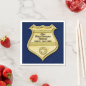 Serviette En Papier Navy Gold Badge Police Graduation/Retirement Party (En situation)