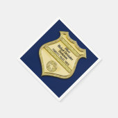 Serviette En Papier Navy Gold Badge Police Graduation/Retirement Party (Coin)