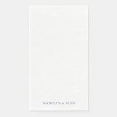 Serviette En Papier Navy Names Simple & Elegant White Wedding (Devant)