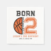 Serviette En Papier Né 2 Ball Basketball 2e fête d'anniversaire (Devant)