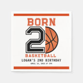 Serviette En Papier Né 2 Ball Basketball 2e fête d'anniversaire (Devant)