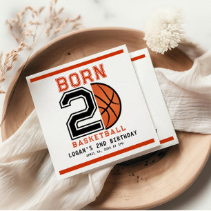 Serviette En Papier Né 2 Ball Basketball 2e fête d'anniversaire