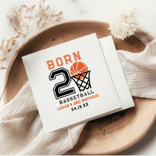 Serviette En Papier Né 2 Basketball   2e anniversaire du garçon sporti