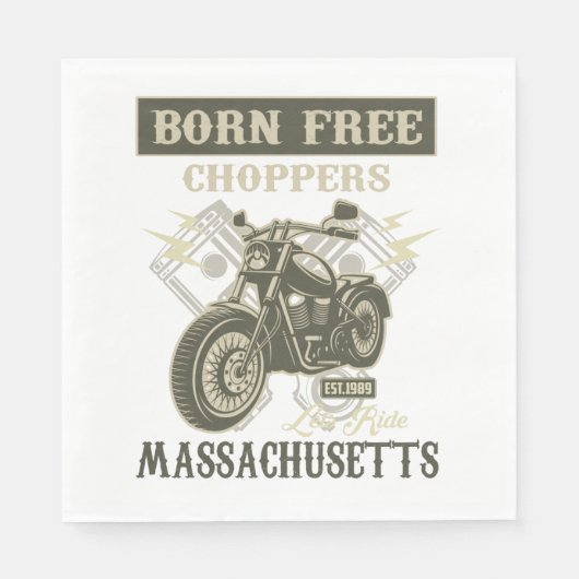 Serviette En Papier Né Choppers Gratuits Massachusetts serviettes (Devant)