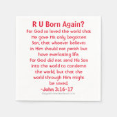 Serviette En Papier Né de nouveau Jean 3:16 (Devant)