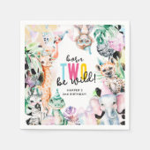 Serviette En Papier Né DEUX être Wild Safari Animaux 2e anniversaire (Devant)