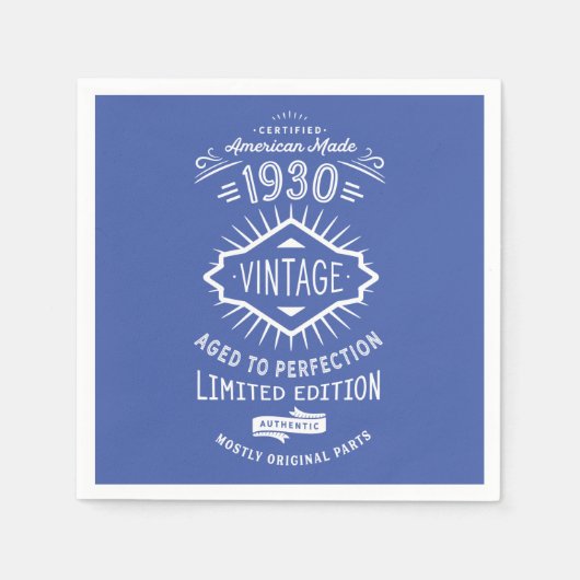 Serviette En Papier Né en 1930 90e anniversaire en 2020 (Devant)