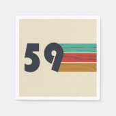 Serviette En Papier né en 1959 fête d'anniversaire vintage (Devant)