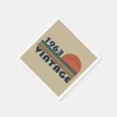 Serviette En Papier Né en 1963 anniversaire vintage (Coin)