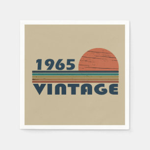 Serviette En Papier Né en 1965 fête vintage du 60e anniversaire