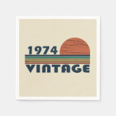 Serviette En Papier Né en 1974 anniversaire vintage (Devant)