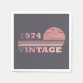Serviette En Papier né en 1974 anniversaire vintage (Devant)