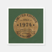 Serviette En Papier Né en 1974 anniversaire vintage (Devant)