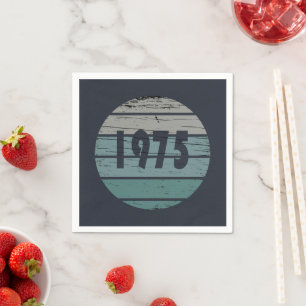 Serviette En Papier né en 1975 fête vintage du 50e anniversaire