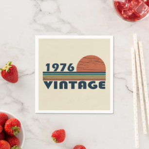 Serviette En Papier Né en 1976 fête d'anniversaire vintage