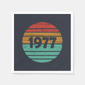 Serviette En Papier Né en 1977 anniversaire vintage (Devant)