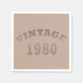 Serviette En Papier Né en 1980 anniversaire vintage (Devant)