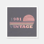Serviette En Papier né en 1981 anniversaire vintage (Devant)