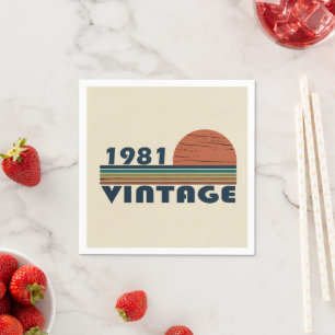 Serviette En Papier Né en 1981 cadeau d'anniversaire vintage