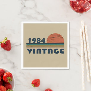Serviette En Papier né en 1984 anniversaire vintage