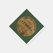 Serviette En Papier né en 1986 anniversaire vintage (Coin)