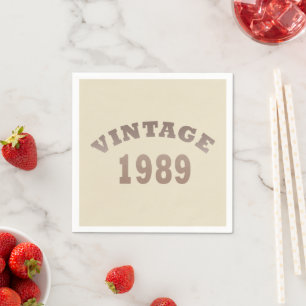 Serviette En Papier né en 1989 cadeau d'anniversaire vintage