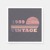 Serviette En Papier né en 1989 fête d'anniversaire vintage (Devant)