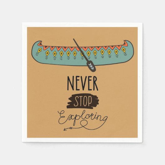 Serviette En Papier Ne jamais cesser d'explorer le canot (Devant)