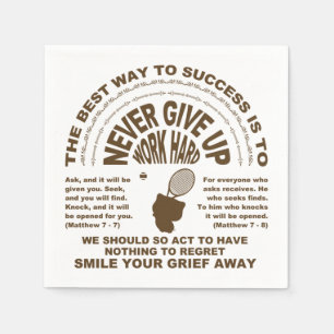 Serviette En Papier Ne jamais renoncer (tennis)