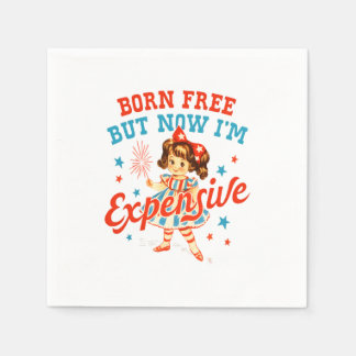 Serviette En Papier Né libre mais maintenant je suis cher USA Patrioti