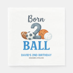 Serviette En Papier Né pour le sport Deuxième anniversaire