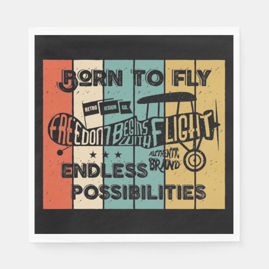 Serviette En Papier Né pour voler (Devant)