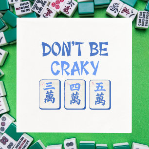 Serviette En Papier Ne soyez pas crétois Mahjong Blue Crak Carreaux
