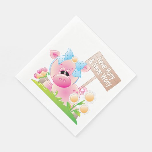 Serviette En Papier Ne Vous Dépêchez Jamais Et Ne Vous Inquiétez Jamai (Coin)