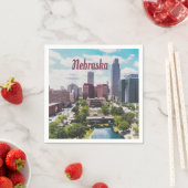 Serviette En Papier Nebraska City Skyline Omaha (En situation)