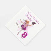 Serviette En Papier Née ballerine filles 8ème anniversaire serviettes (Coin)