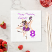 Serviette En Papier Née ballerine filles 8ème anniversaire serviettes (En situation)