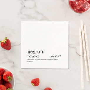 Serviette En Papier Negroni Citation moderne Typographie noire