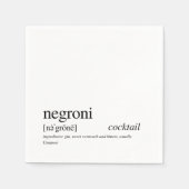 Serviette En Papier Negroni Citation moderne Typographie noire (Devant)