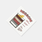 Serviette En Papier NEGRONI Cocktail Recette Art (Coin)