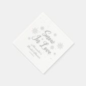 Serviette En Papier Neige amoureuse Fête des mariées d'hiver blanche (Coin)
