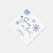 Serviette En Papier Neige amoureuse flocons de neige douche nuptiale d (Coin)