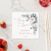 Serviette En Papier Neige amoureuse pins neigeux hiver nuptiale douche (En situation)