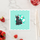 Serviette En Papier Neige; Aqua Green Chevron (En situation)