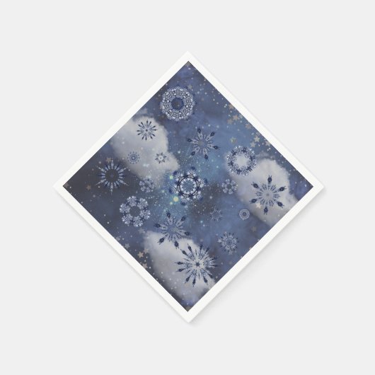 Serviette En Papier Neige bleue (Coin)