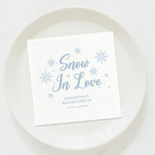Serviette En Papier Neige Bleue en amour Hiver Ski Enterrement de vie 