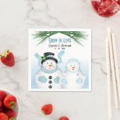 Serviette En Papier Neige dans l'amour Mariage d'hiver (En situation)