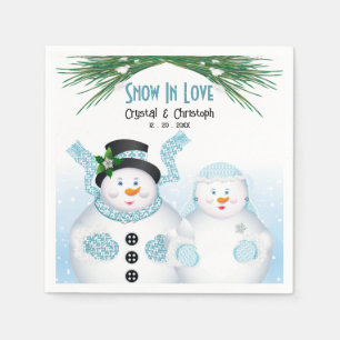 Serviette En Papier Neige dans l'amour Mariage d'hiver