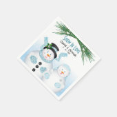 Serviette En Papier Neige dans l'amour Mariage d'hiver (Coin)