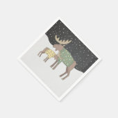 Serviette En Papier Neige d'hiver Douche maman et serviettes d'orignal (Coin)